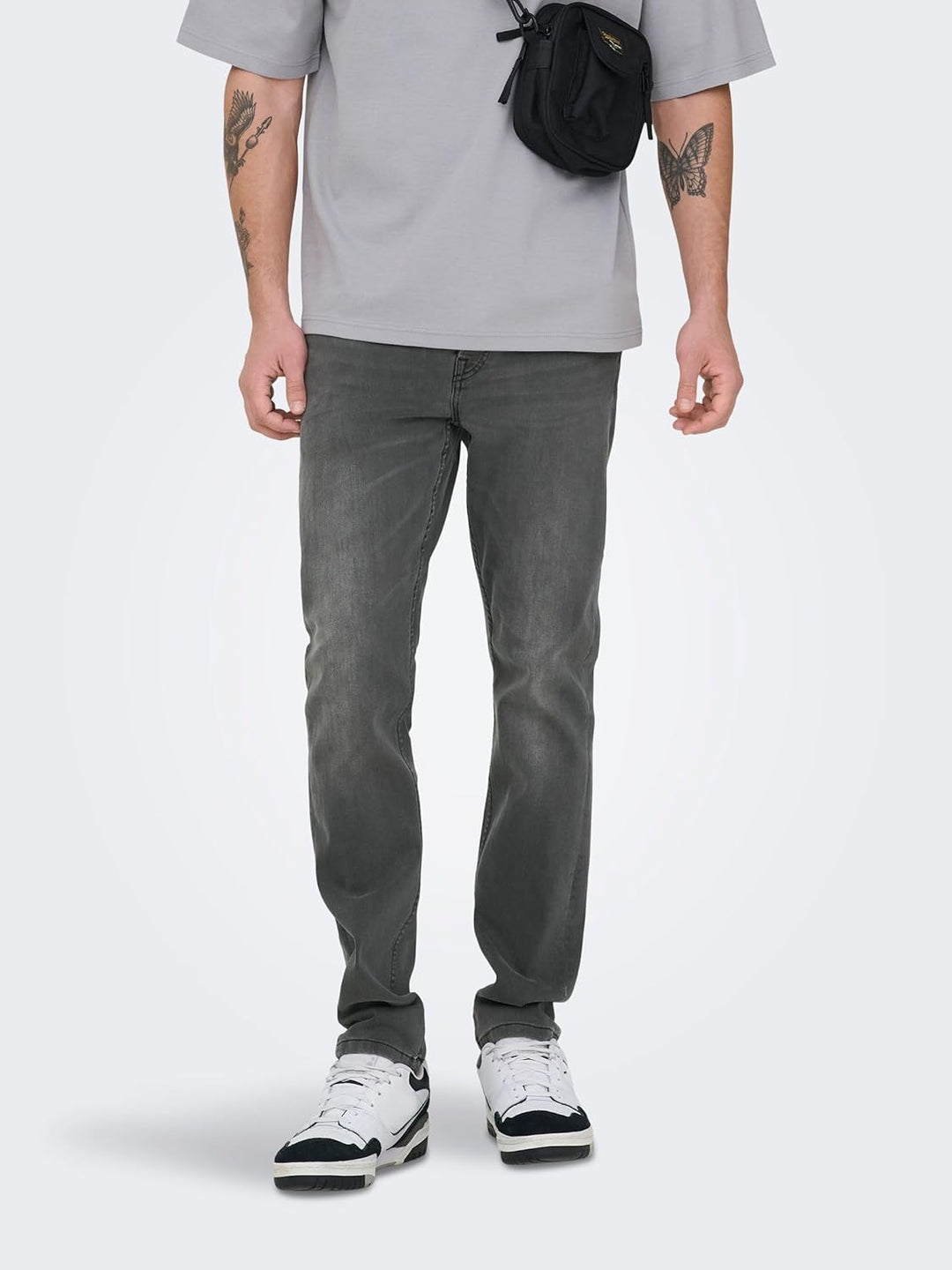 Only & Sons Male Slim Fit Jeans ONSLOOM Mid Rise Slim Fit Jeans 28W / 30L Black Denim
