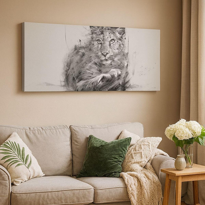 Panorama Bilder auf Leinwand 100x40cm Leinwandbild Tier Abstraktion Gross Wanddeko Bild Schlafzimmer