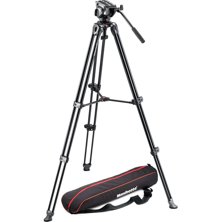 Manfrotto MVK500AM, leichtes Fluid-Videosystem mit integriertem Kopf, professionelles Stativ, kompat