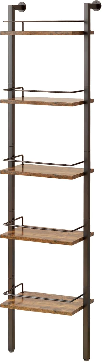 YMYNY 5-Tier freistehende Weinregale, Liquor Flasche Display Regal mit Zäunen, Wand montierte schwim