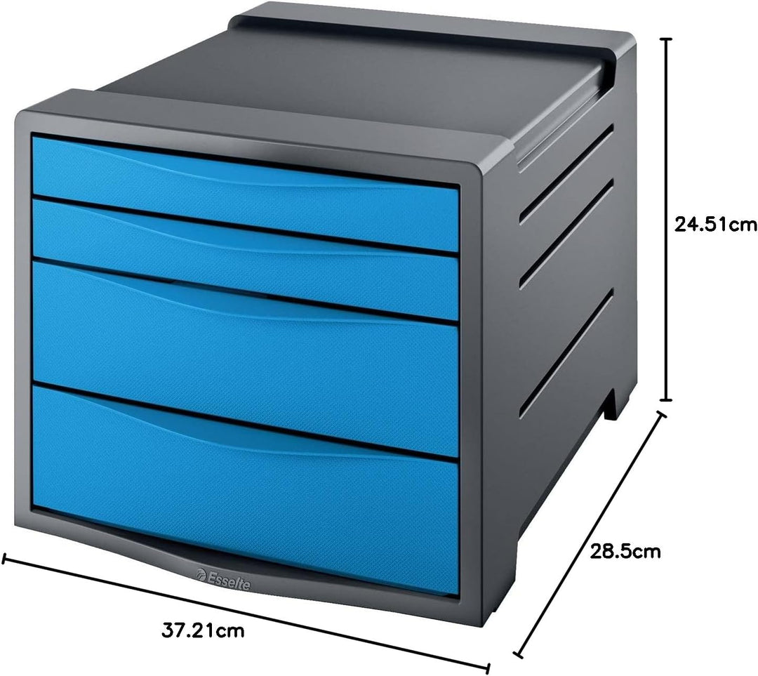 Esselte Schubladenset 4 Schubladen, Blau, Vivida, 623961, Blau