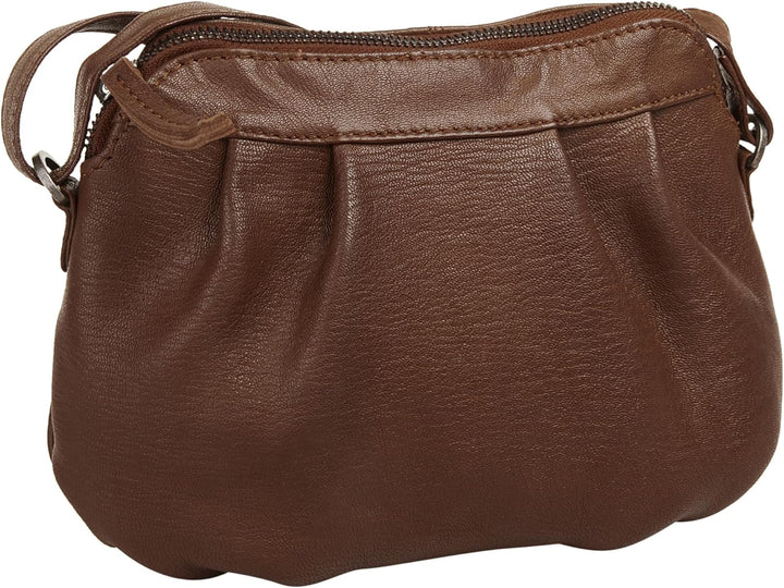 X-ZONE Umhängetasche echt Leder Damen - 020098 Cognac, Cognac