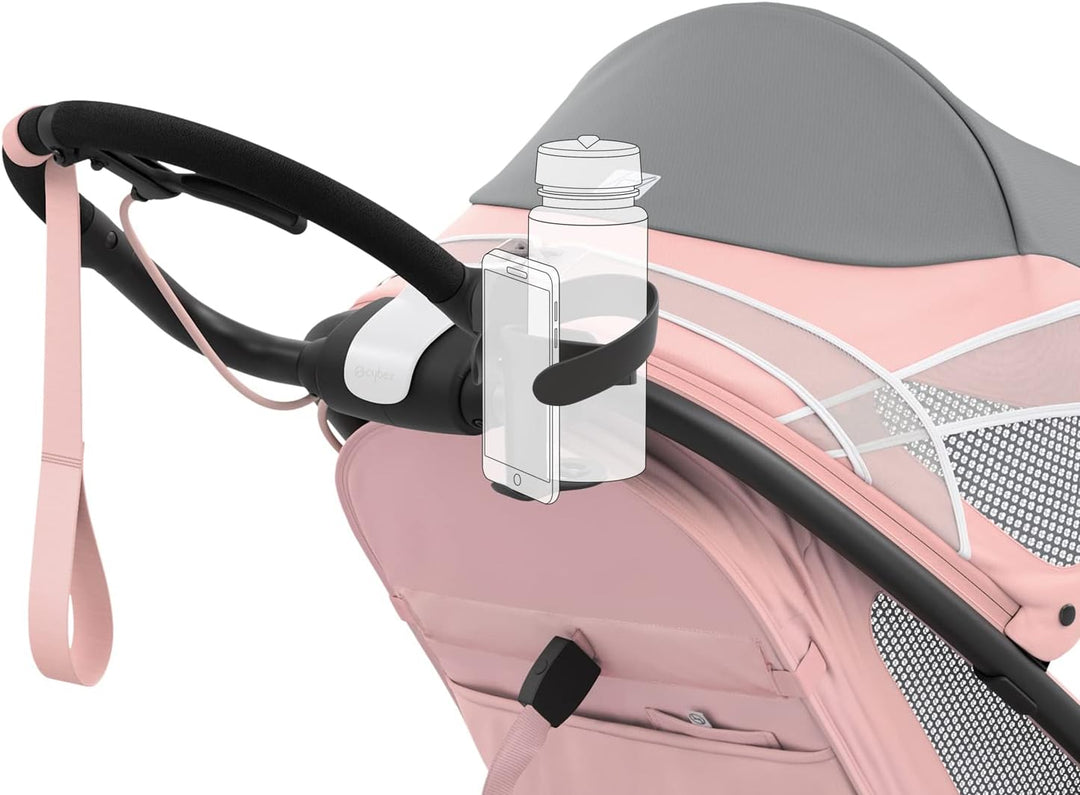 Cybex 2-in-1 Getränkehalter für Jogger-Kinderwagen AVI, Handy- und Flaschenhalter, Schwarz 2in1 Flas