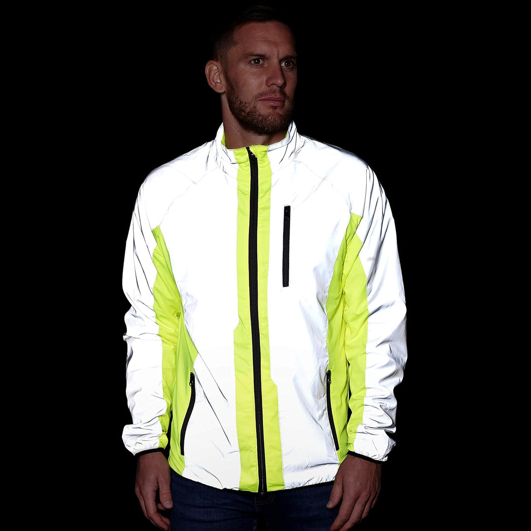 BTR Reflektierende Laufjacke und Fahrradjacke Herren mit Reflektor M Gelb, M Gelb