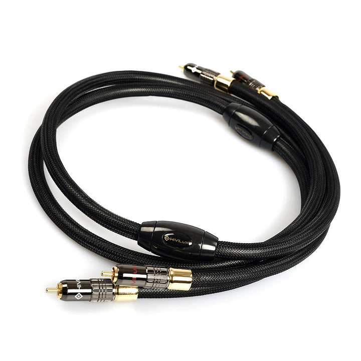 HiViLux Highend Referenz HIFI NF Cinch-Kabel OCC/SCC Ø=14mm für Stereopaar (1.5m Paar), 1.5m Paar