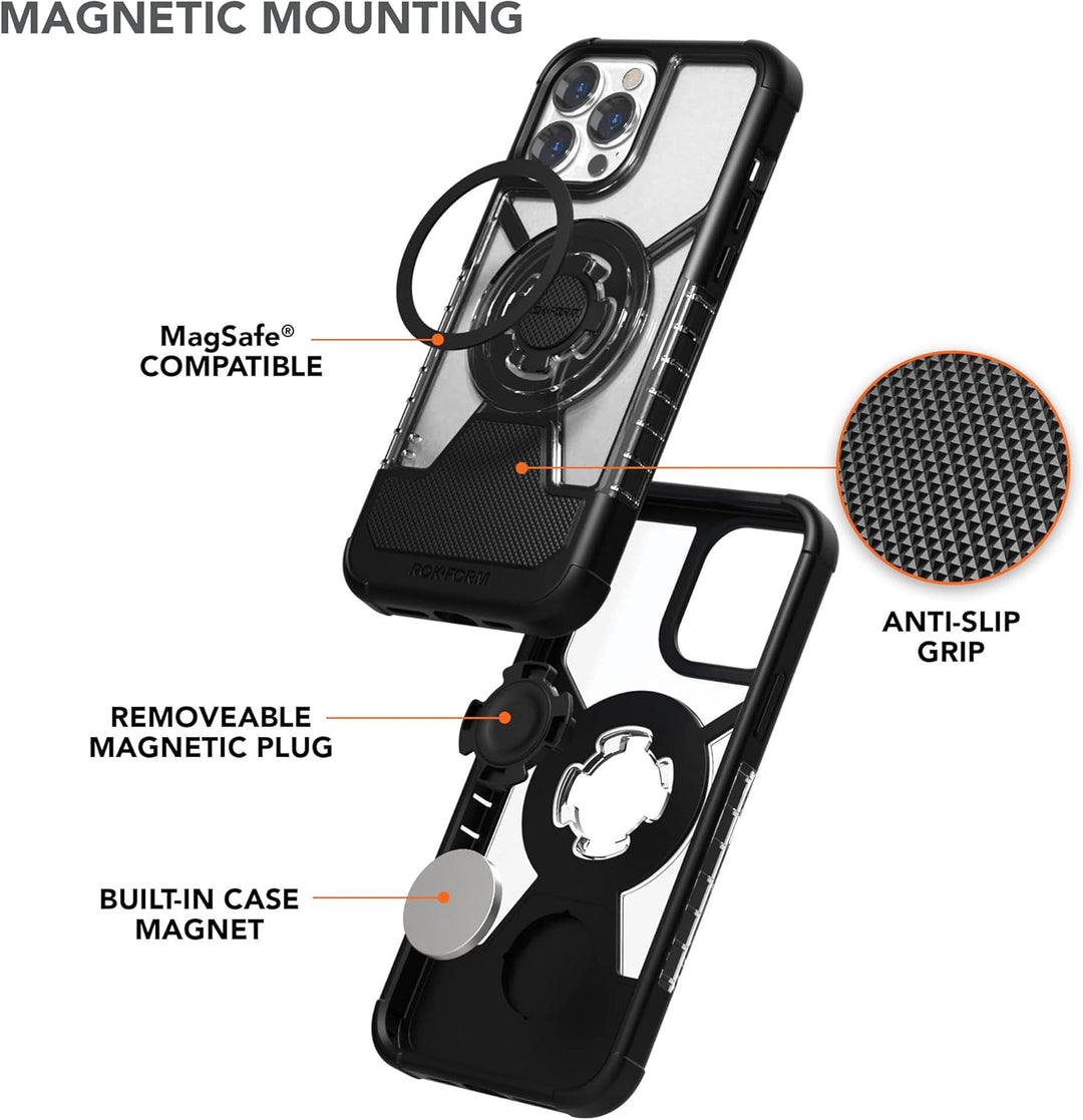 Rokform - iPhone 13 Pro Max Hülle, Crystal Series, Dual Magnet Plus MagSafe kompatibel, schlanke mag