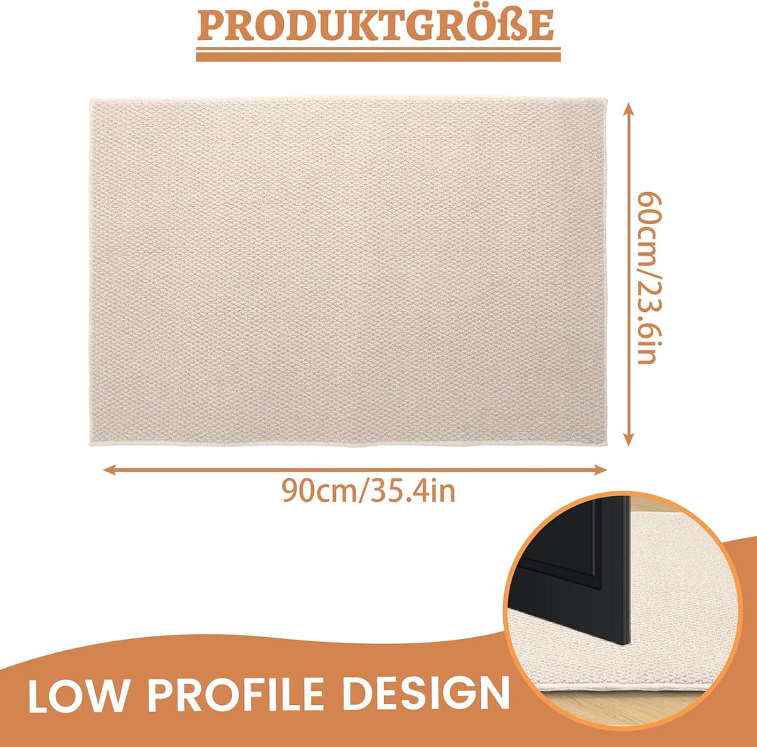 Schmutzfangmatte Innen 60 x 90 cm, Rutschfest Fussmatte Aussen und Innen, Waschbar Sauberlaufmatte T