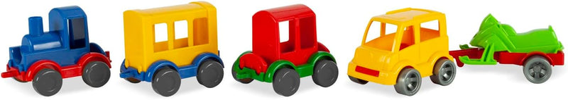 Wader 51520 - Play Tracks Railway Parkhaus und Eisenbahn, Set aus Schienen und Strasse mit ca. 6,4 m