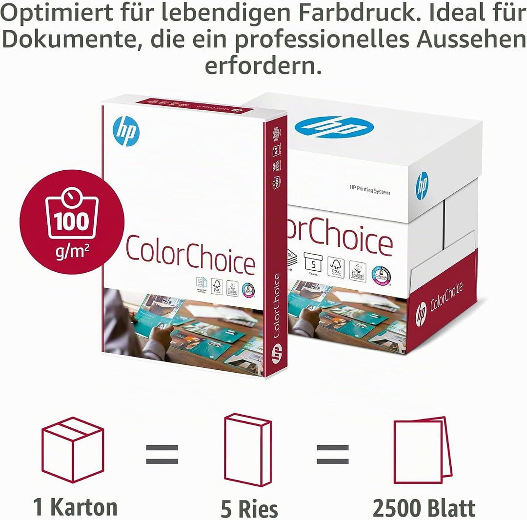 Hewlett-Packard CHP 751 Color-Choice Drucker-/Laserpapier 100 g DIN-A4, 2.500 Blatt, weiss, extragla