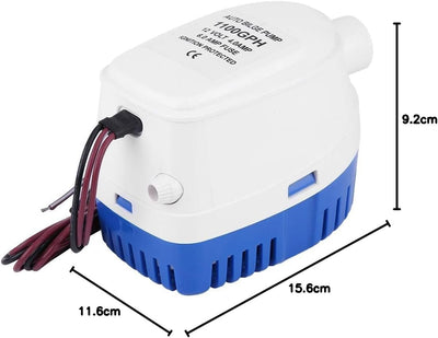 Bückenpumpe, 12 V, 1100 GPH, automatische Bahnpumpe für Boot, Tauchpumpe für Teiche, Schwimmbäder, S