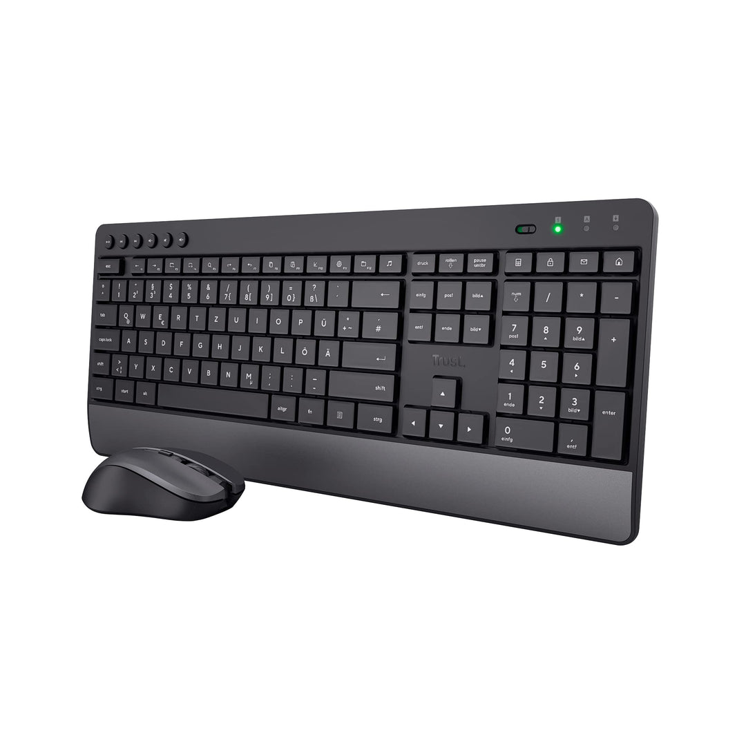 Trust Tastatur Maus Set Kabellos, Deutsches QWERTZ-Layout, Nachhaltiges Design, Kabellose Tastatur m