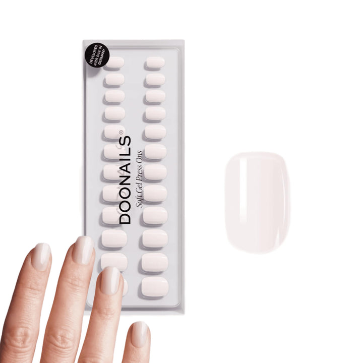 DOONAILS – Press On Nails 30er Set Pillow Talk Square Form Off-White – Nägel zum Aufkleben Full Cove