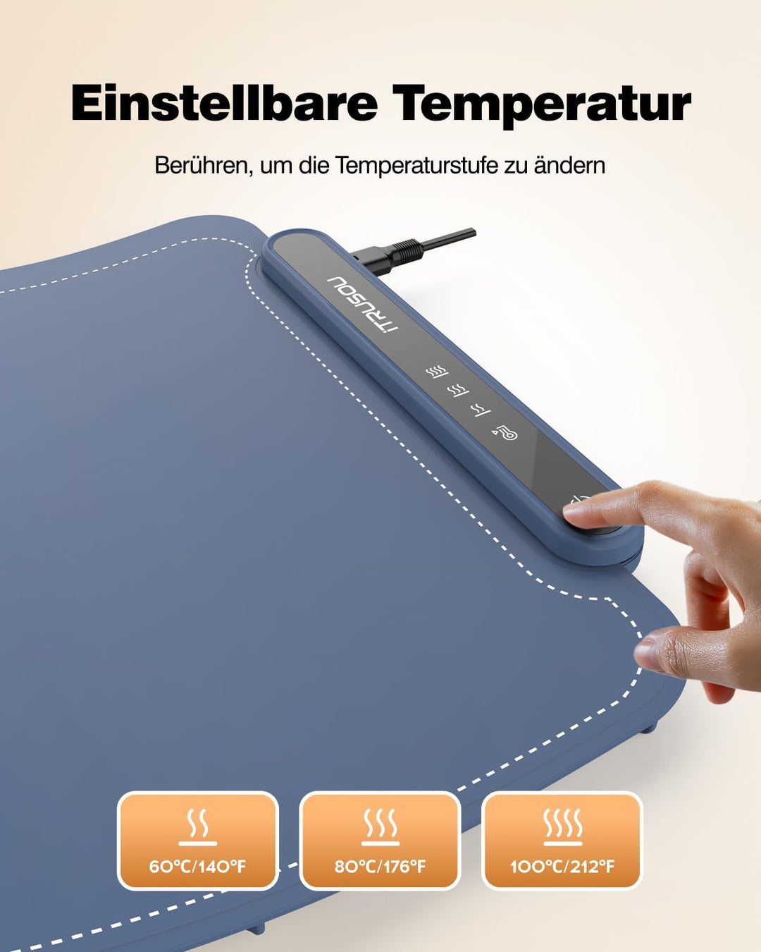 Warmhalteplatte für Speisen, Speisenwärmer aus Nano-Silikonmaterial Ganzflächige Erwärmung, Tragbare
