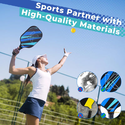 Sukeen Pickleball Schläger Set von 2, Fiberglas Oberfläche Pickleball Set mit Pickleball Racket, Pic