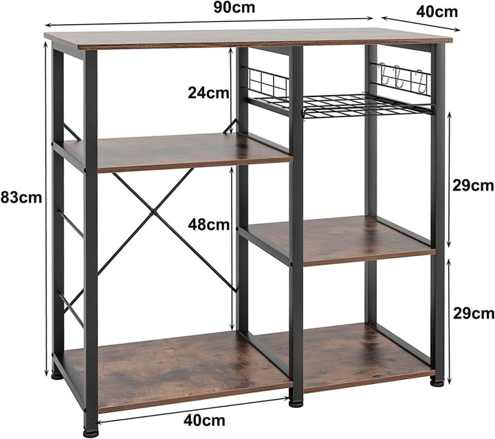 SogesHome Küchenregal Bäcker Regal Standregal 3 Ablage Halter Küchen regallagerung Küchenwagen Servi