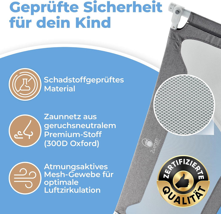 Rausfallschutz Bett (180cm) Labor geprüftes Bettgitter Bettschutzgitter [Eine Seite] mit Gurt für me