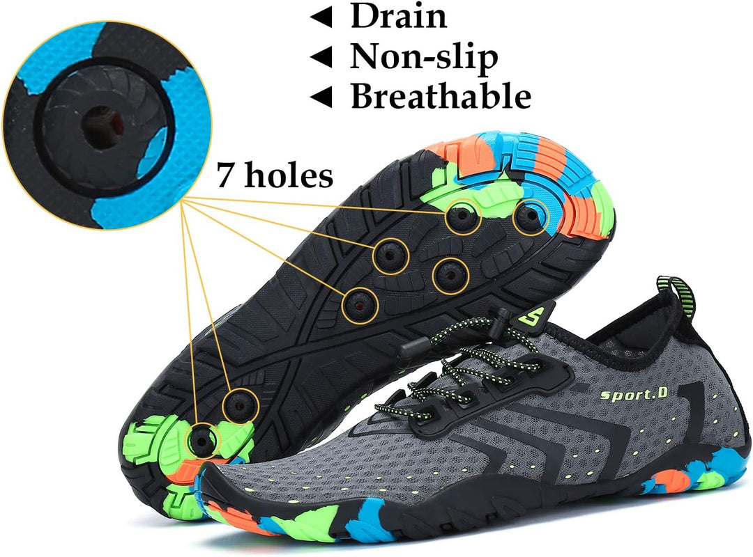 SAGUARO Badeschuhe für Herren Damen - 7/9 Drainagelöcher Schnelltrocknende rutschfest, Gr 35-48 36 E