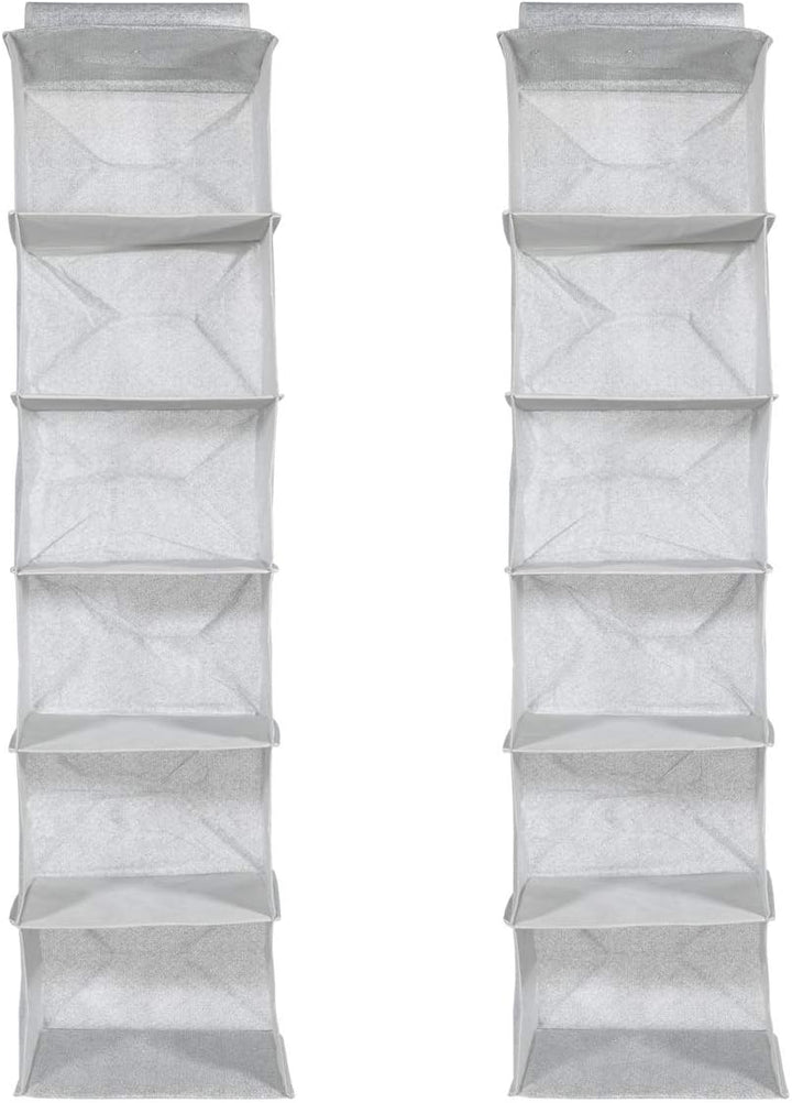 Navaris 2er Set Stoffregal Kleiderschrank Organizer - 2X 6 Fächer Hängeregal aus Stoff für Kleidersc