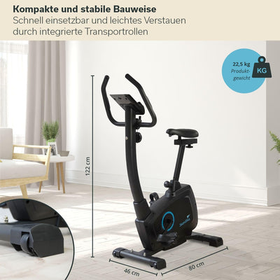 Skandika Heimtrainer Fahrrad Bragi | Hometrainer für Zuhause, 7 kg Schwungmasse, Magnetbremssystem,