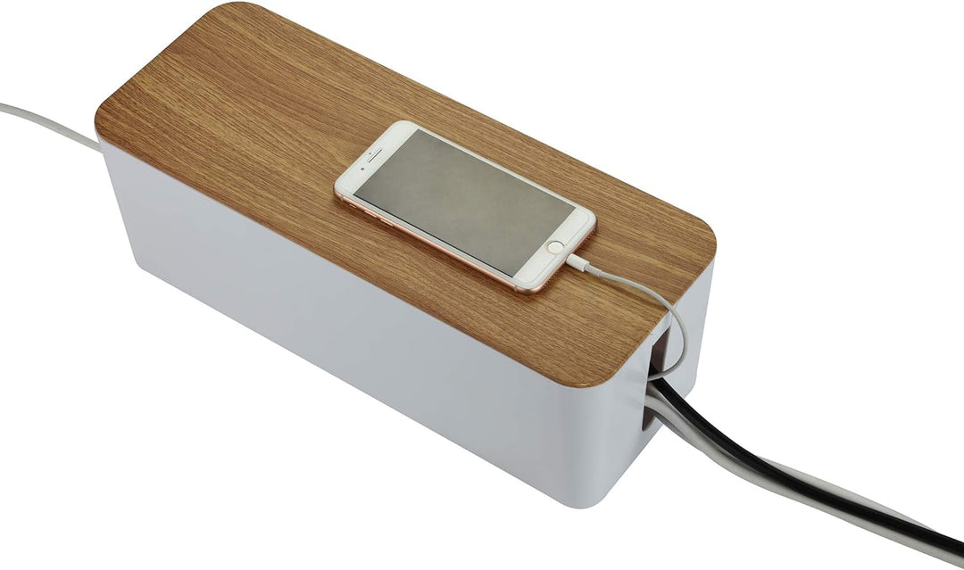 Electraline 300173 Aufbewahrungsbox für Kabel + Steckdosenleiste 6 Steckdosen 16 A Flachstecker, 1,5