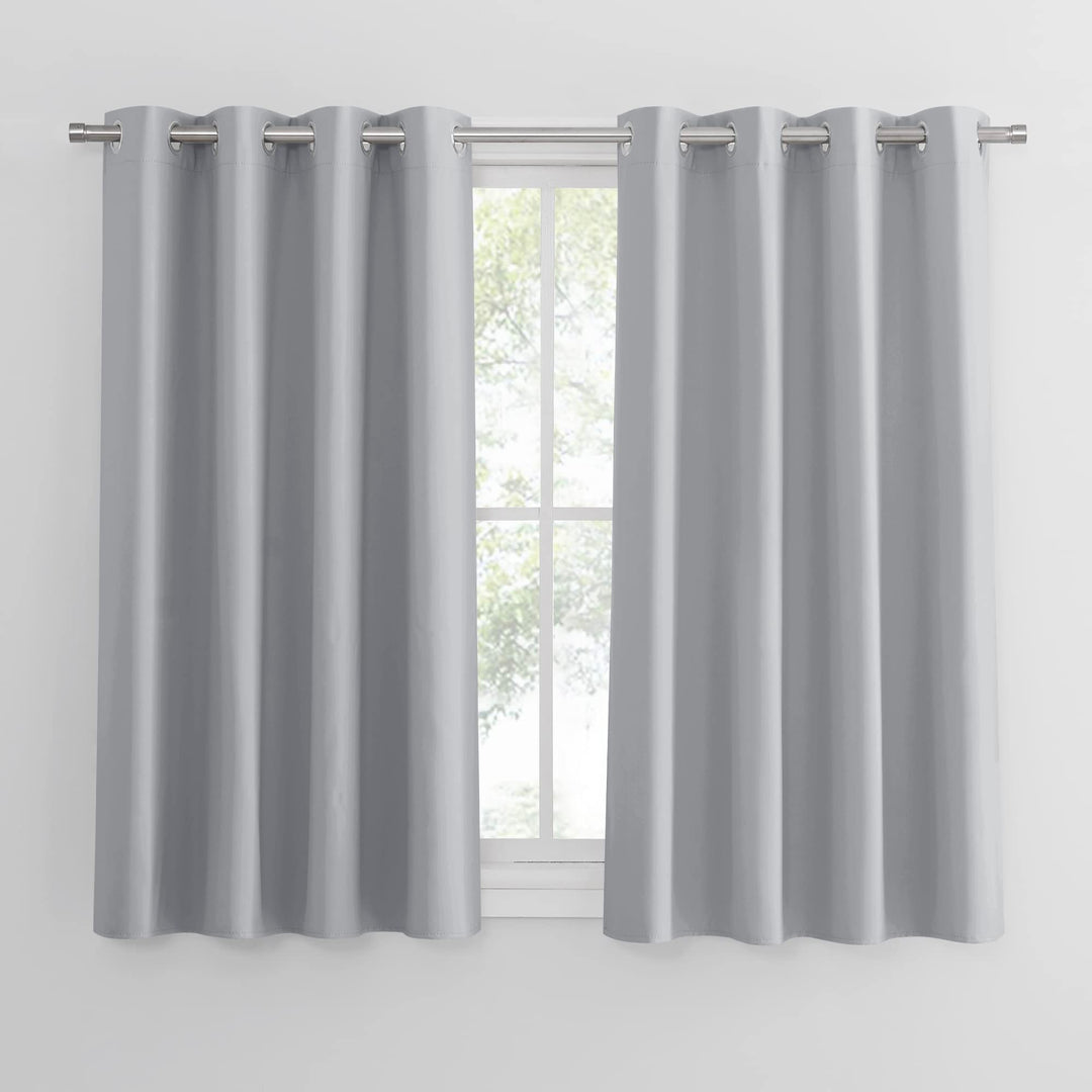 PONY DANCE Scheibengardinen für Kleine Fenster 2 Stücke H 114 x B 132 cm Kurzvorhang Grau Blickdicht