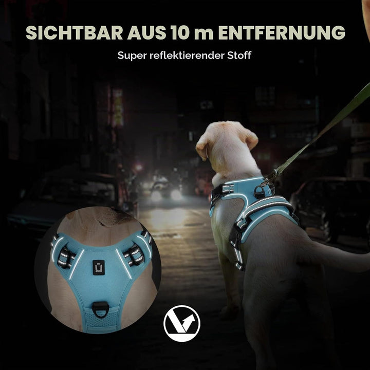 Hundegeschirr No-Pull für Kleine, Grosse und Mittelgrosse Hunde - Weich, Atmungsaktiv, Einstellbar,