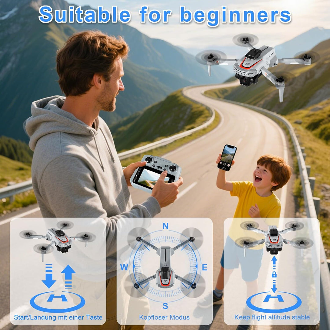 Drohne mit Kamara für 4,3 inch Screen, Drohne mit Kamera 1080P HD für Kinder, WiFi FPV Drone für Anf