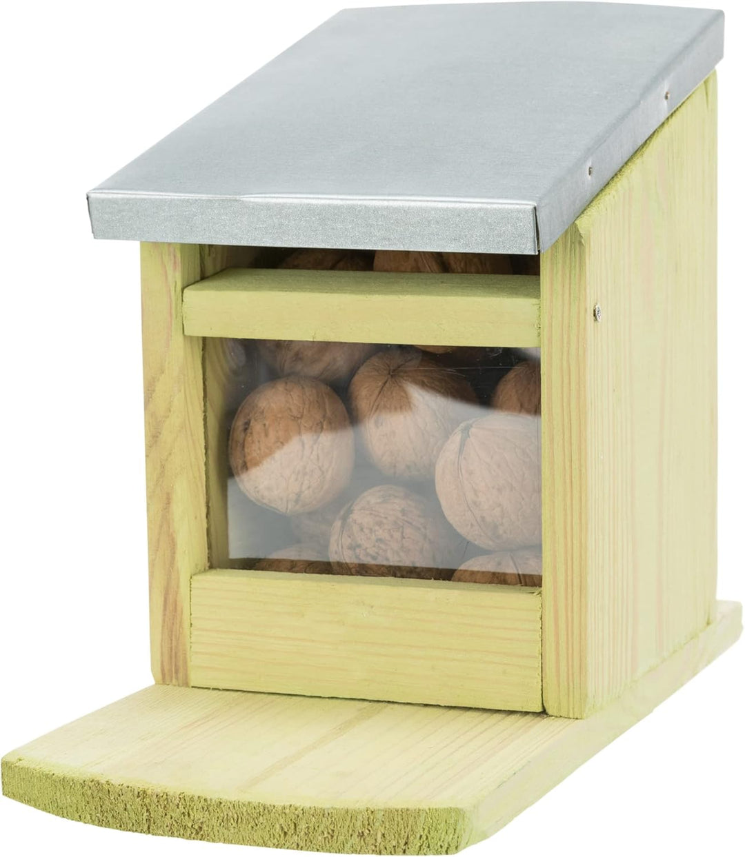 TRIXIE 59607 Futterstation für Eichhörnchen, Kiefernholz/Metall, 12 × 18 × 24 cm