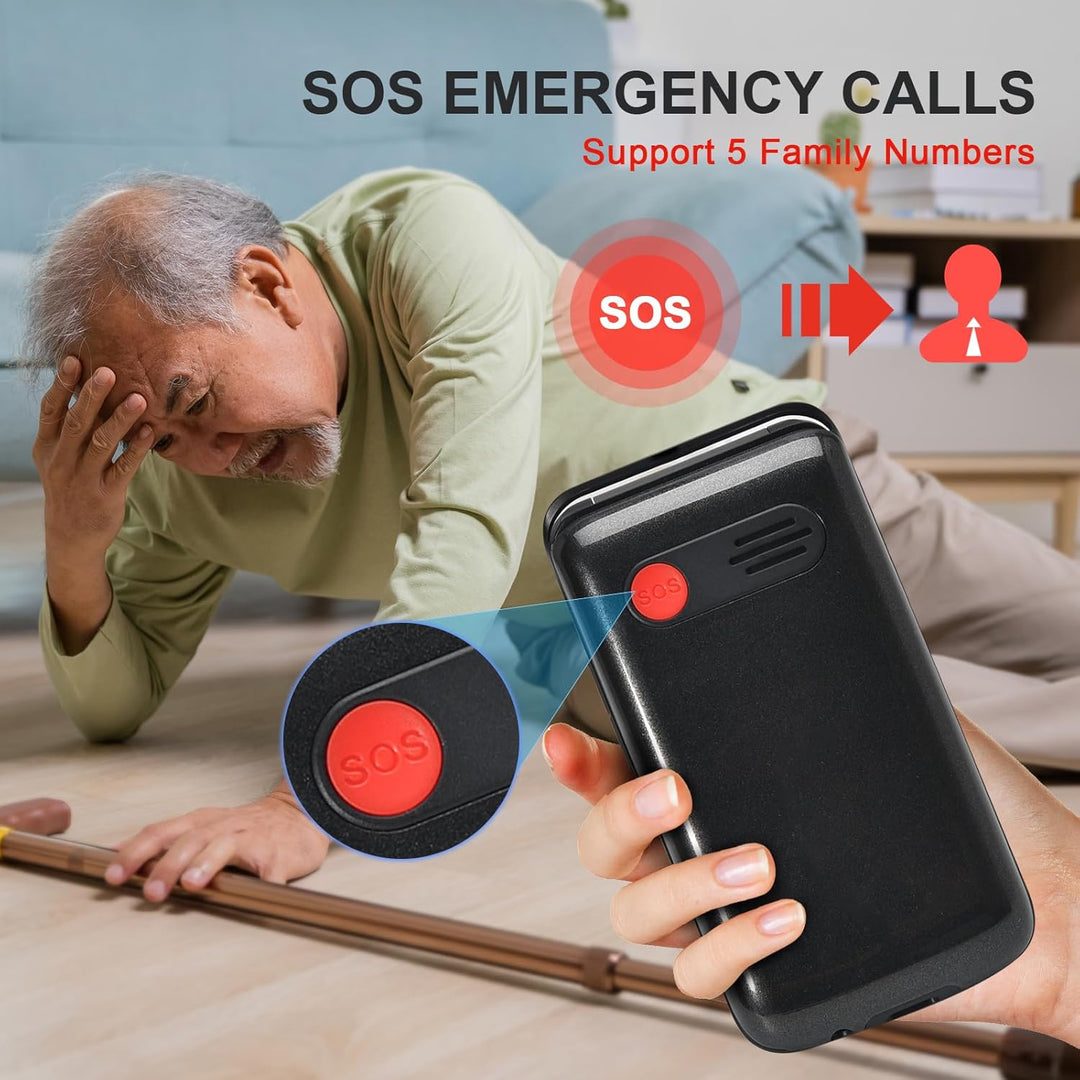 Qubo Flip Handy für Senioren GSM, Handy für Senioren, 2,4" Display, hohe Lautstärke, SOS-Funktion, D