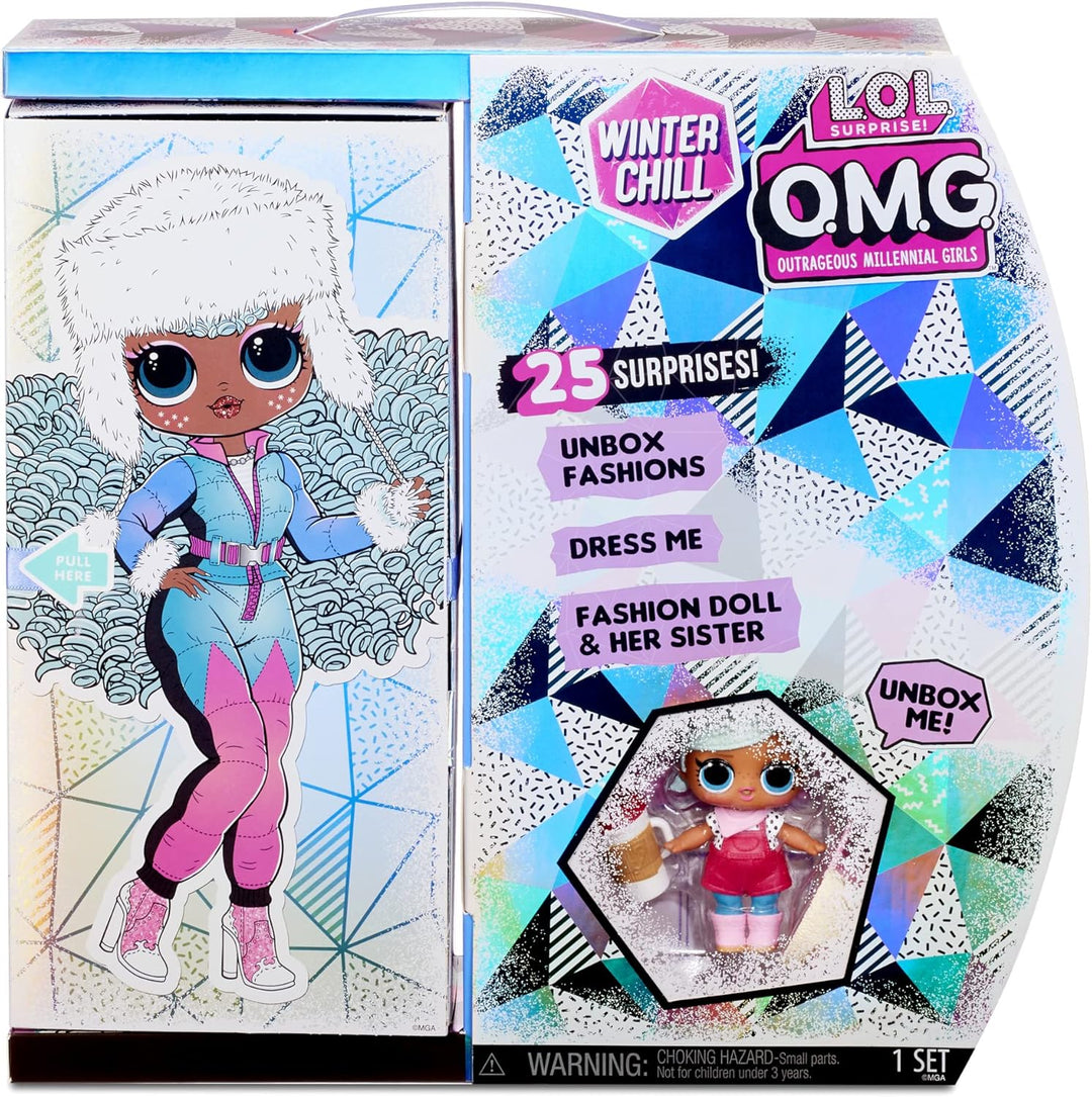 L.O.L. Surprise! OMG Winter Chill ICY Gurl Modepuppe & Brrr BB Puppe mit 25 Überraschungen Icy Gurl