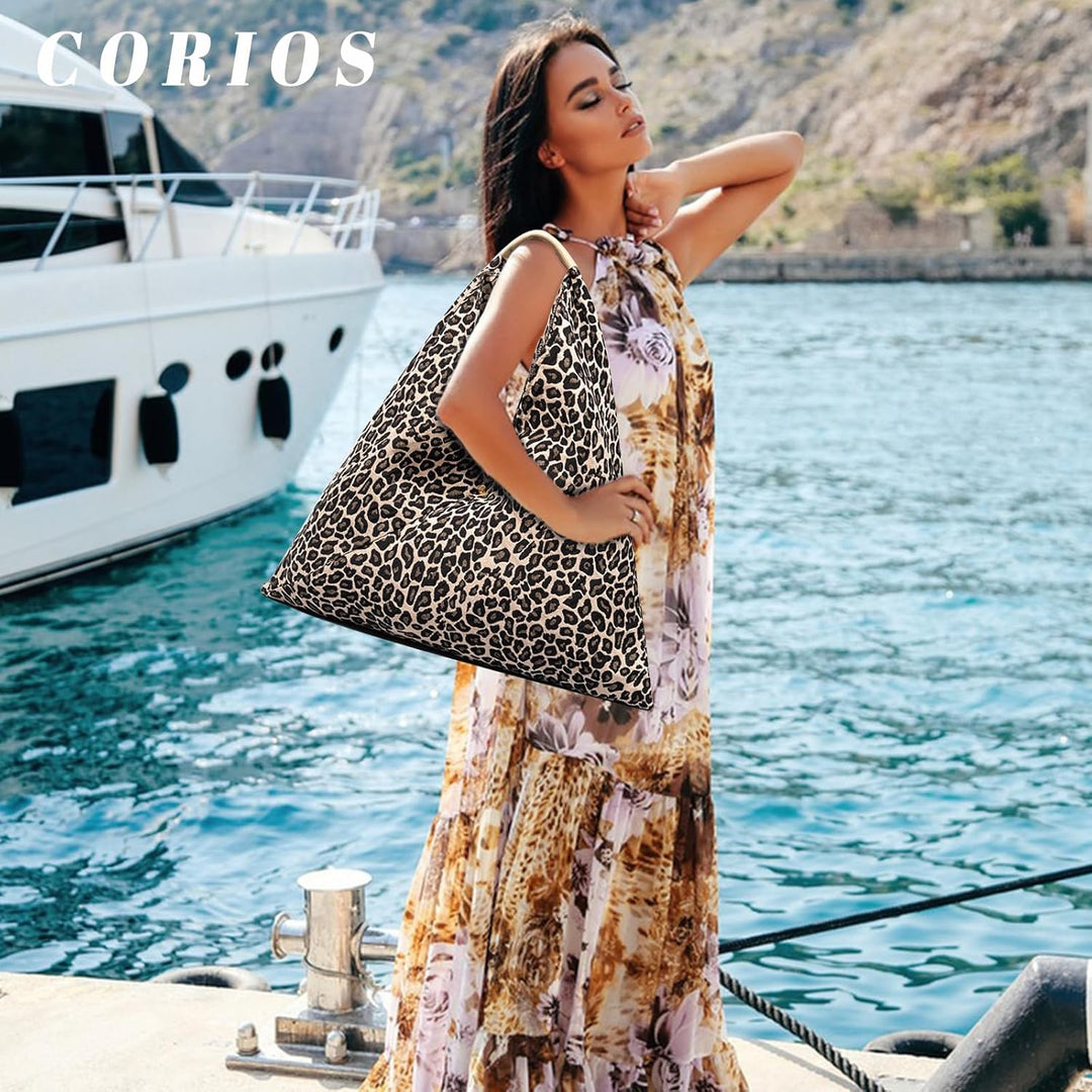 CORIOS Damen Handtasche Canvas Unterarmtasche Ethnischer Stil Schultertasche Böhmische Tote Beutel S