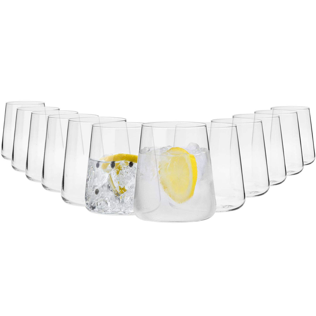 KROSNO Gin Gläser Wassergläser Weissweingläser Trinkgläser | Set von 12 | 380 ML | Avant-Garde Kolle