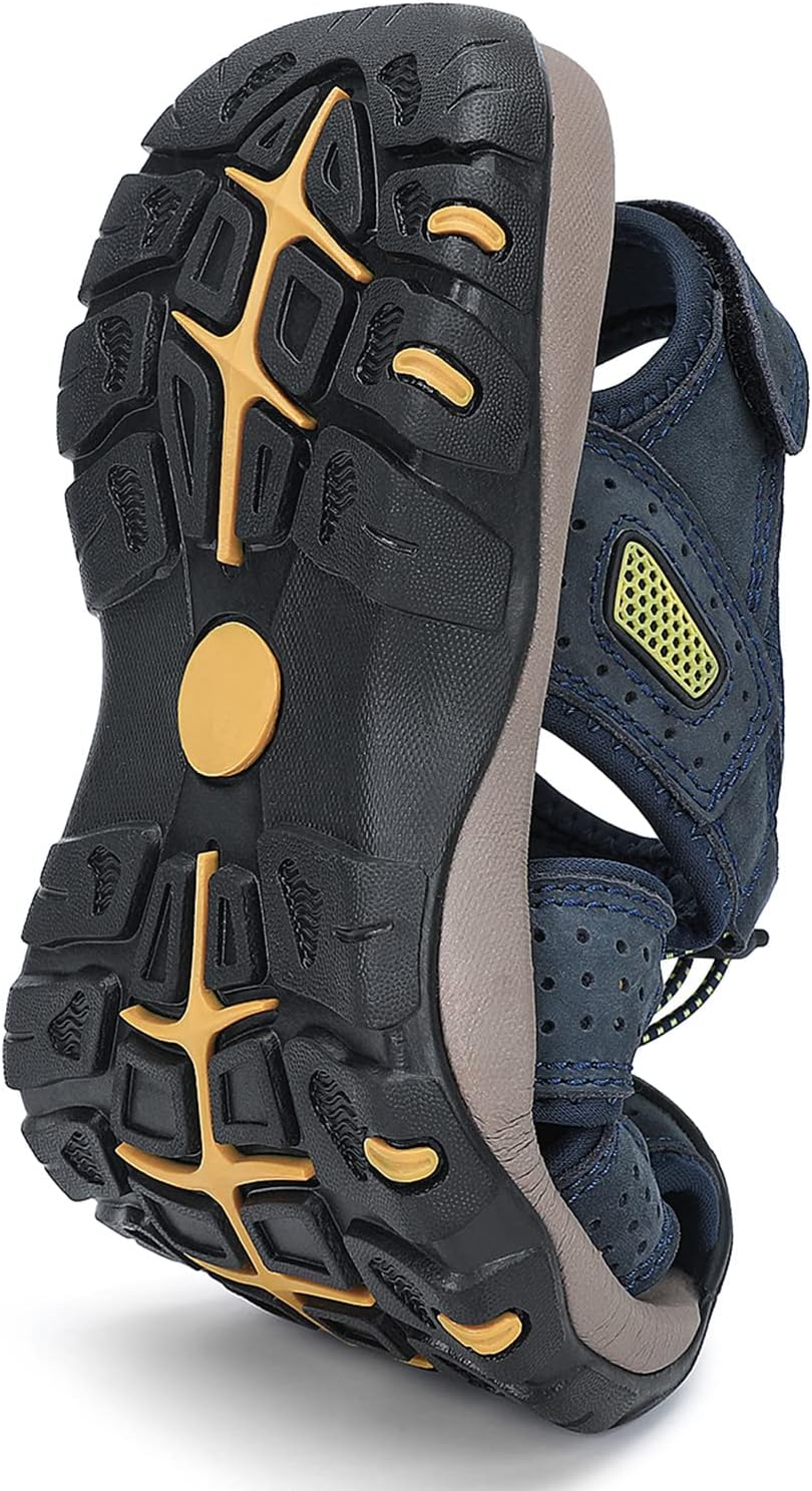 FLARUT Sandalen Herren Outdoorsandalen Sommer Wanderschuhe Trekkingsandalen Leder Strand Wandersanda