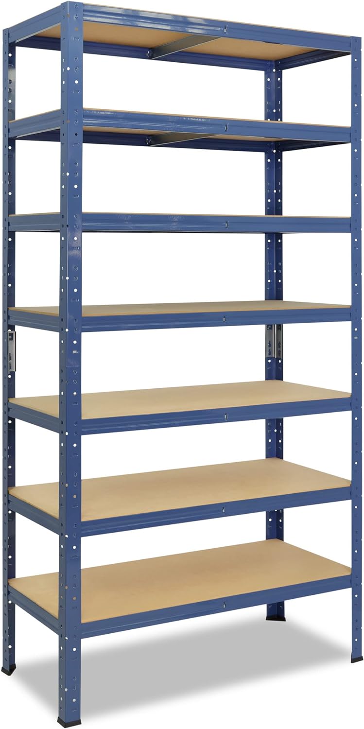 shelfplaza® 180x40x30cm Home Schwerlastregal blau/Metallregal mit 7 Böden/Kellerregal Metall, Garage