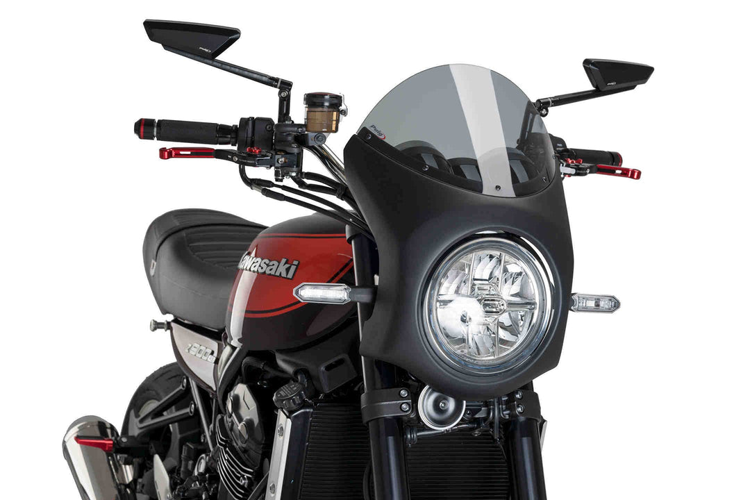 Puig Retro Schwarz Verkleidungscheibe 9595H für Kawasaki Z900RS 18'-19'