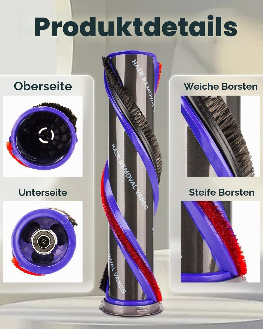 V11 Bürstwalze für Dyson V11 V15 100W High Torque Bodendüse, Ersatz Roller mit Endkappe, kompatibel