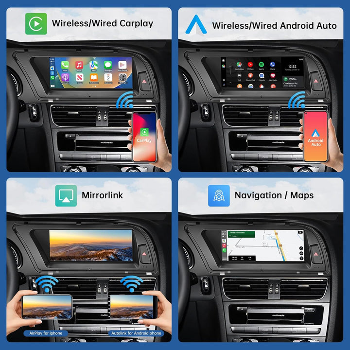 Road Top 8,9 Zoll Autoradio Drahtlos CarPlay Touchscreen für Audi A4 2009-2015 Jahr mit 3GMMI, Autor
