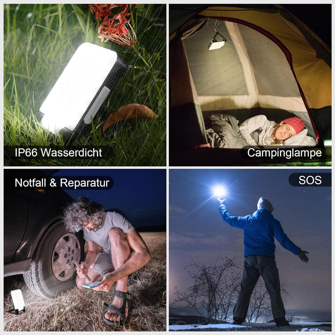 Therlan LED Campinglampe Aufladbar, Tragbare Camping Lampe, 7 Leuchtmodi 1200LM Superhell Zeltlampe