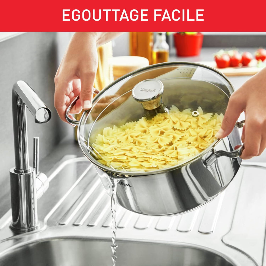 Tefal Duetto On A705S636 Kochgeschirr, Kochtopf 16 cm, Kochtöpfe 20/24 cm, Glasdeckel, Induktion, Ed
