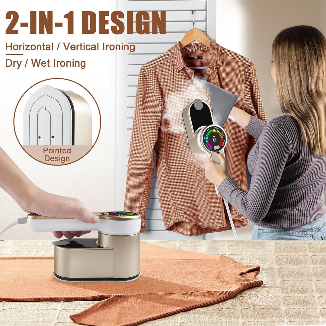 Steamer Dampfglätter 2 in 1 Dampfbürste Steam Iron Reise Bügeln Handbügeleisen Dampfbügler for Cloth