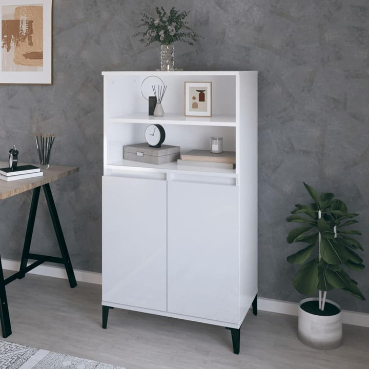 Tidyard Highboard Sideboard Kommode Hochschrank Vitrinenschrank Küchenschrank Bücherschrank Bücherre