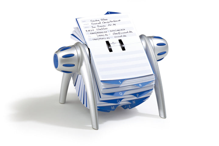 Durable Rollkartei Telindex Flip Vegas, mit 500 Karteikarten für Adressen, Register A-Z, silber, 241