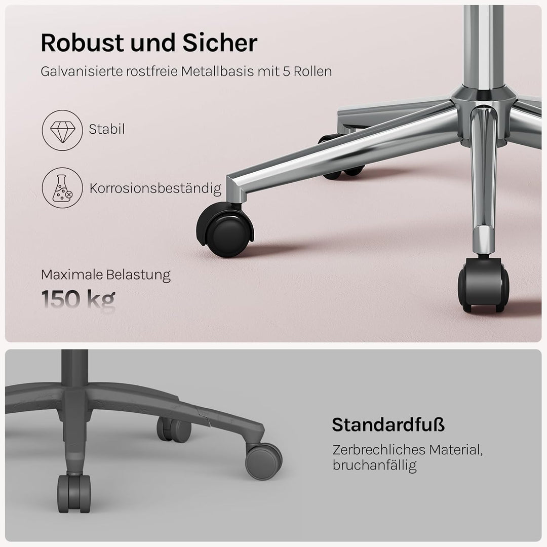 WOLTU Homeoffice Stuhl, Schreibtischstuhl, Drehstuhl, Schminkstuhl, höhenverstellbar, bis 150 kg bel