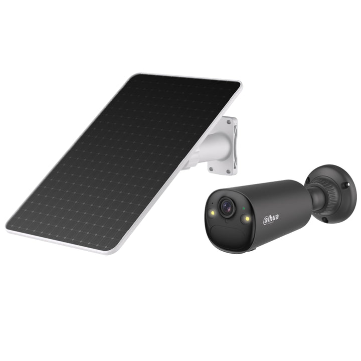 Dahua BF4C Überwachungskamera Aussen Solar, 5200 mAh Akku, 8W Solarpanel Schwarz, Schwarz
