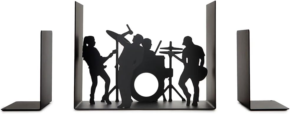 balvi Buchstütze The Band Farbe Schwarz Eine Musikgruppe, die als Buchstütze dient Aus Metal