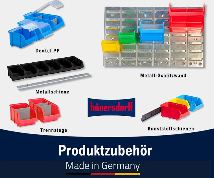 hünersdorff 24 x Sichtbox - Stapelbox Lagerbox SET in Gr. 2 - aus bruchsicherem Polypropylen (PP) -