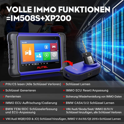 Autel MaxiIM IM508 Scanner [2 Jahres Update] Schlüssel Programmierwerkzeug mit XP200 Programmierer,