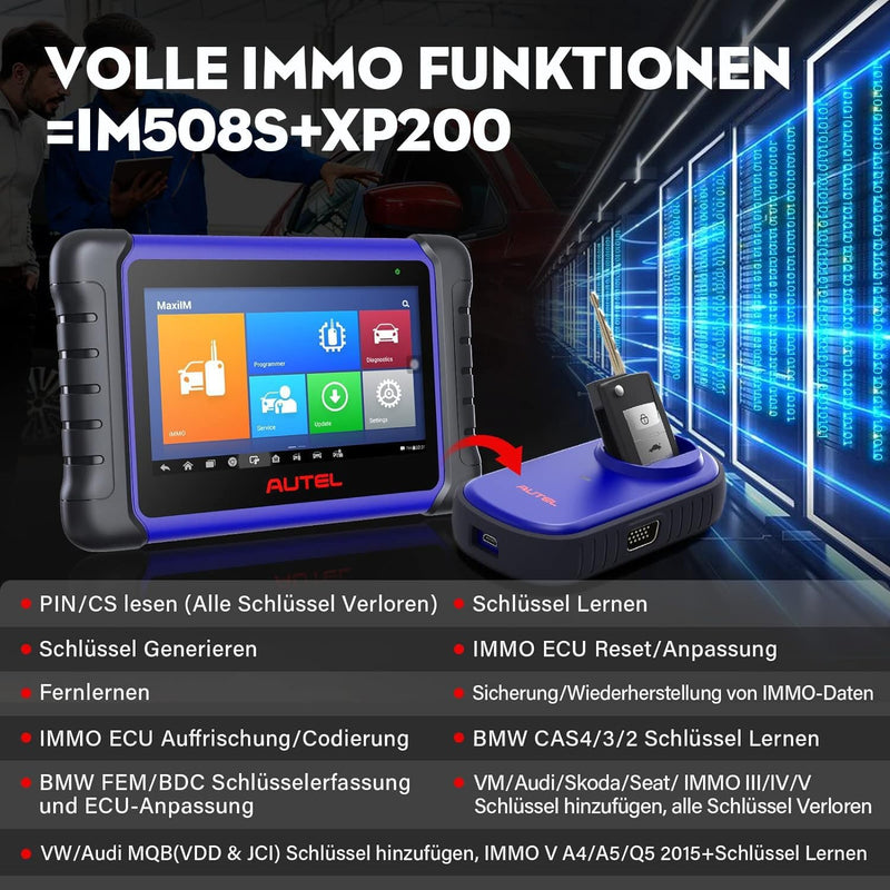 Autel MaxiIM IM508 Scanner [2 Jahres Update] Schlüssel Programmierwerkzeug mit XP200 Programmierer,