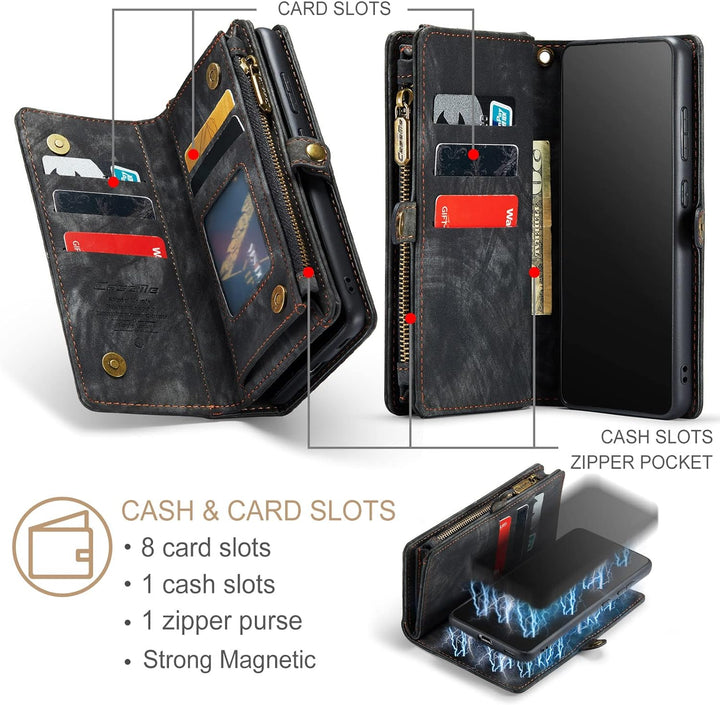 UFinetech Abnehmbare Samsung Galaxy S21 Plus Hülle Tasche Handy TPU Leder Flip Magnetische mit Band