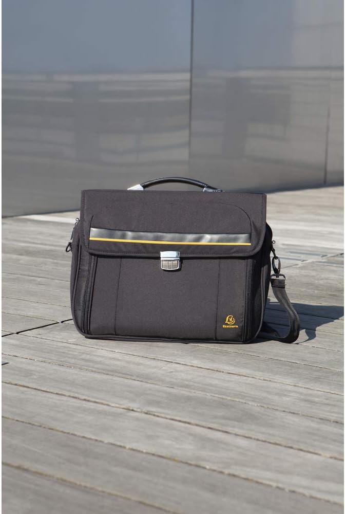 Exacompta 17334E Premium Laptop-Umhängetasche Exactive mit Clip-Verschluss und vielen Innentaschen w
